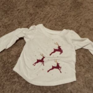 Kids White Reindeer Shirt